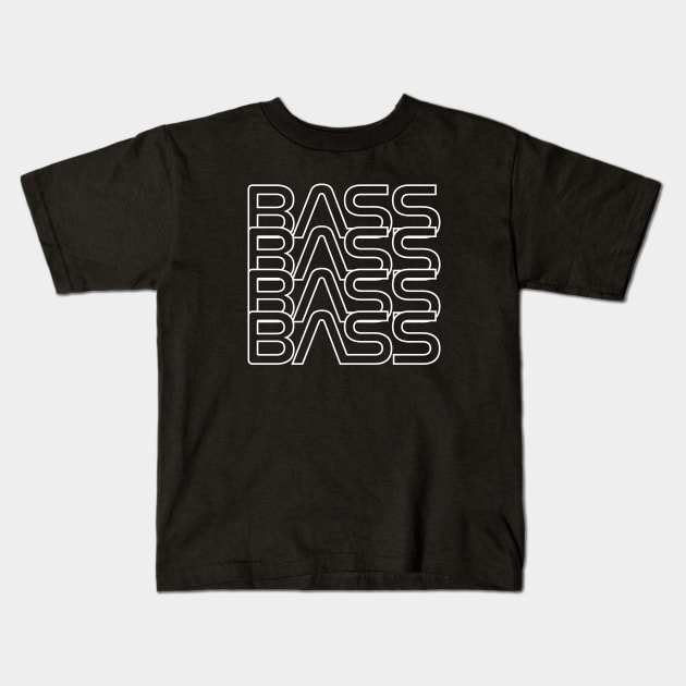 Bass Repeated Text Dark Theme Kids T-Shirt by nightsworthy